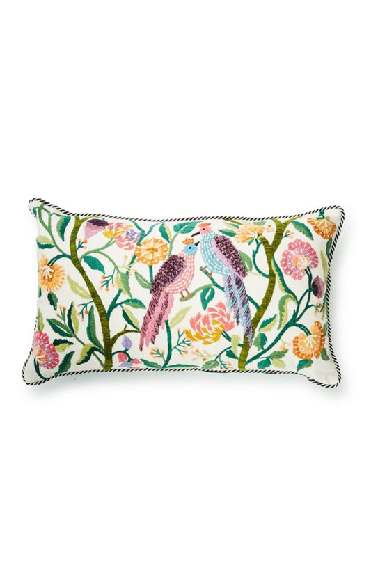 Carnivale Two Birds Lumbar Throw Pillow