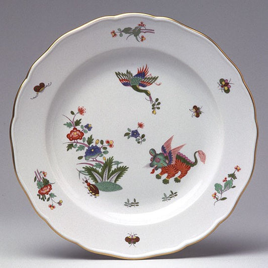 Flying Dog Multicolored Dinner Plate